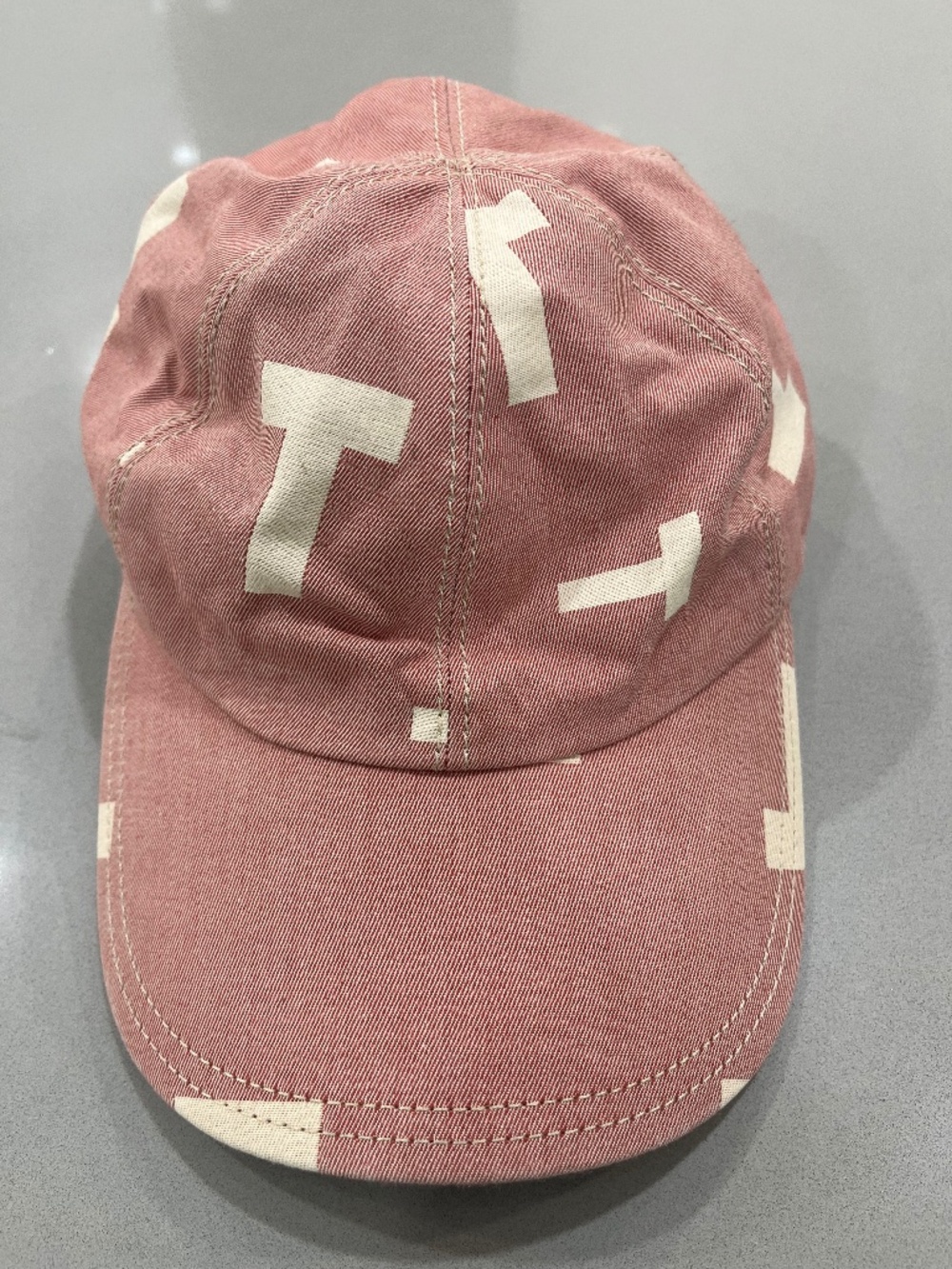 Tod’s Red Baseball Hat with Beige “T” Logo